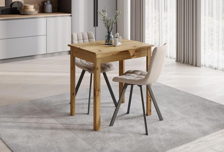 Meubella eetkamertafel eiken vierkant 75x55 cm | Modern, Huis en Inrichting, Tafels | Eettafels, Nieuw, 50 tot 100 cm, Verzenden