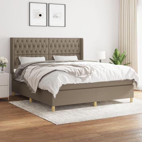 vidaXL Boxspring met matras stof taupe 180x200 cm, Huis en Inrichting, Slaapkamer | Bedden, Nieuw, Verzenden
