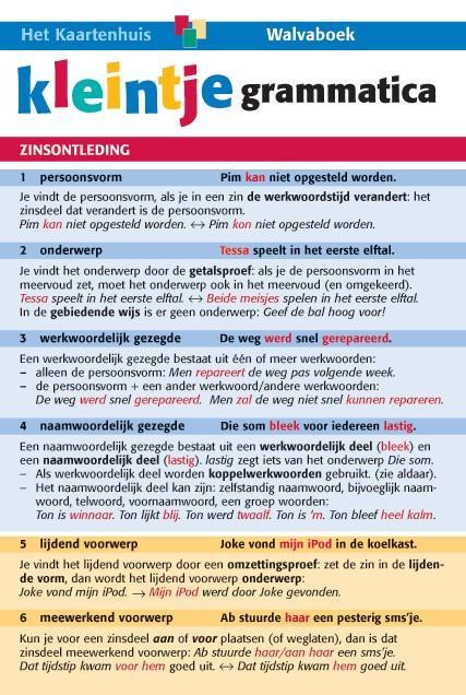 Kleintje grammatica / Taalkaarten Walvaboek 9789066753808, Boeken, Schoolboeken, Zo goed als nieuw, Verzenden