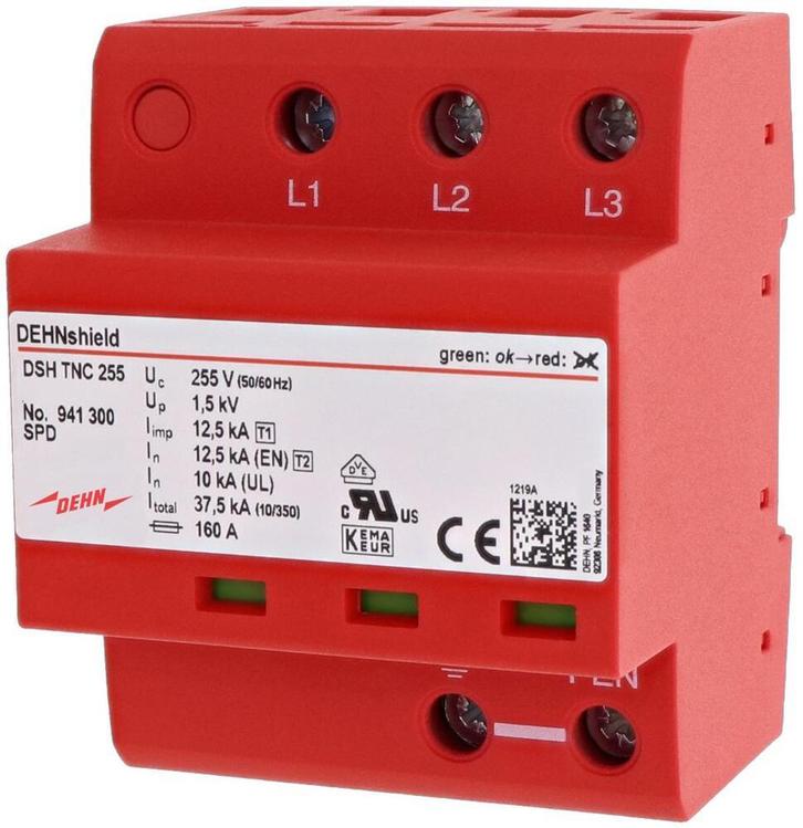 Parafoudre combiné DEHNshield Type 1+2 Triphasé TN-C TNC 255, Doe-het-zelf en Bouw, Elektriciteit en Kabels, Verzenden