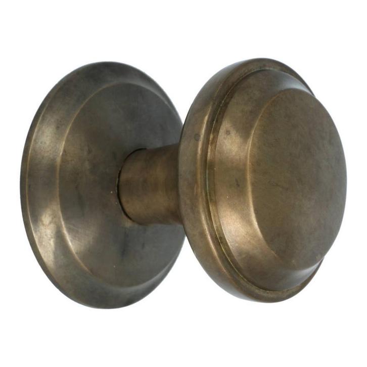 Voordeurknop Rond Met Rand op rozet messing Antiek, Doe-het-zelf en Bouw, Hang- en Sluitwerk, Klink of Kruk, Nieuw, Overige materialen