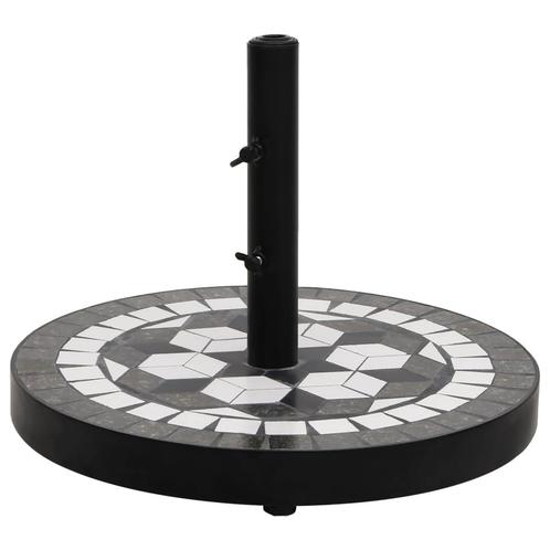 vidaXL Parasolvoet rond 12 kg zwart en wit, Tuin en Terras, Parasols, Nieuw, Verzenden