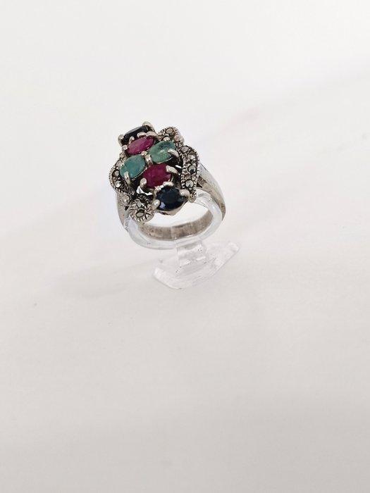 Sans prix de réserve - Bague Argent Rubis - Saphir, Bijoux, Sacs & Beauté, Bagues