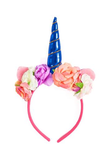 Eenhoorn Haarband Bloemetjes Roze Band Donkerblauw Unicorn D beschikbaar voor biedingen