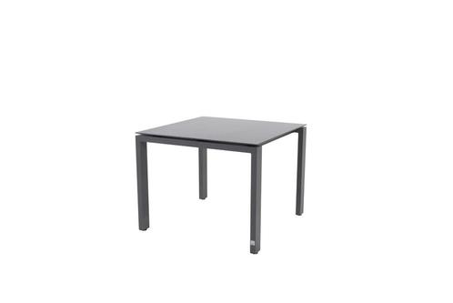 4 Seasons Outdoor Goa tafel met HPL blad Slate antraciet 95, Tuin en Terras, Tuinsets en Loungesets