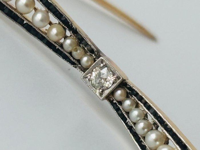 Broche - 14 karaat Geel goud Diamant (Natuurlijk) -, Handtassen en Accessoires, Antieke sieraden