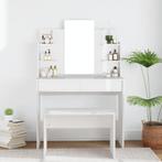vidaXL Coiffeuse avec miroir Blanc brillant 96x40x142 cm, Maison & Meubles, Tables | Coiffeuses, Neuf, Verzenden