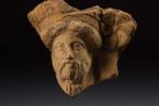 Oud-Grieks Terracotta Grieks mannelijk hoofd - 6.5 cm