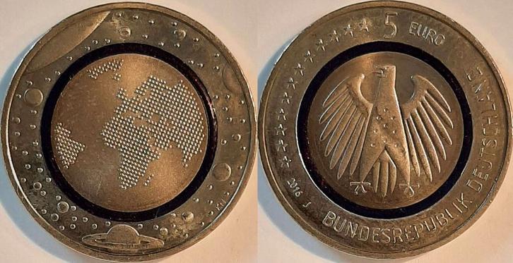 5 Euro 2016 Duitsland Brd (MuntenenBankbiljetten-Euromunten), Timbres & Monnaies, Monnaies | Europe | Monnaies euro, Envoi