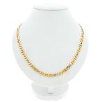 18 Krt. Bicolor gouden marine schakel ketting; Heren | 60 cm, Handtassen en Accessoires, Kettingen, Ophalen of Verzenden, Gebruikt