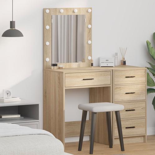 vidaXL Kaptafel met LED-verlichting - Sonoma Eik 50x41x135, Huis en Inrichting, Tafels | Kaptafels, Nieuw, Verzenden