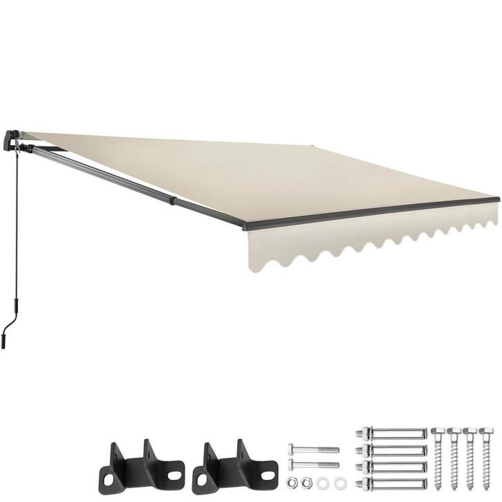 tectake Zonnescherm Ornella mit wandhouder - 300 x 250 cm, b, Tuin en Terras, Zonneschermen, Verzenden