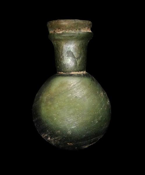 Romain antique - Aryballe compte-goutte en verre - 200/300, Verzamelen, Mineralen en Fossielen