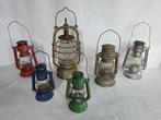 Olielamp (6) - Diverse modellen - IJzer, glas en lontkatoen, Antiek en Kunst