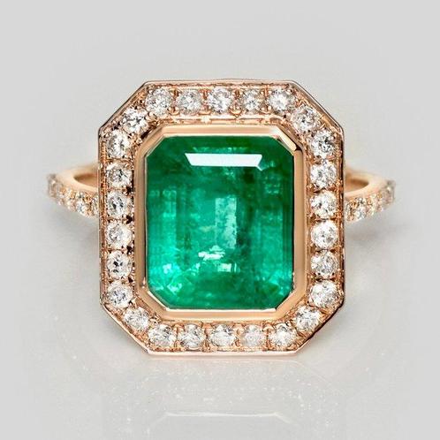 Zonder Minimumprijs - Ring - 14 karaat Roségoud, 2,95ct, Handtassen en Accessoires, Ringen