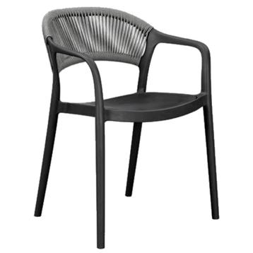 Stoel | PVC Rotan/Kunststof | Zwart/Grijs | In-/Outdoor |, Verzenden, Nieuw in verpakking