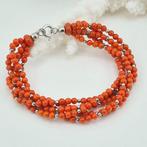 Bloedkoraal - Zilver - Armband - CORALLO MEDITERRANEO, Antiek en Kunst