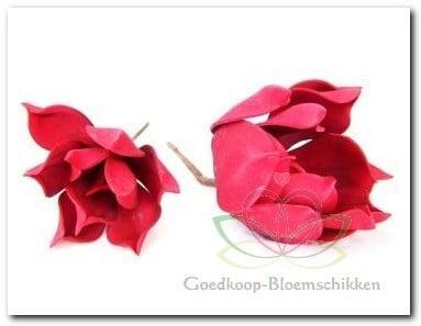 Magnolia Rood Foambloem Kort doos 12 stuks, Huis en Inrichting, Woonaccessoires | Kunstplanten en Kunstbloemen, Nieuw
