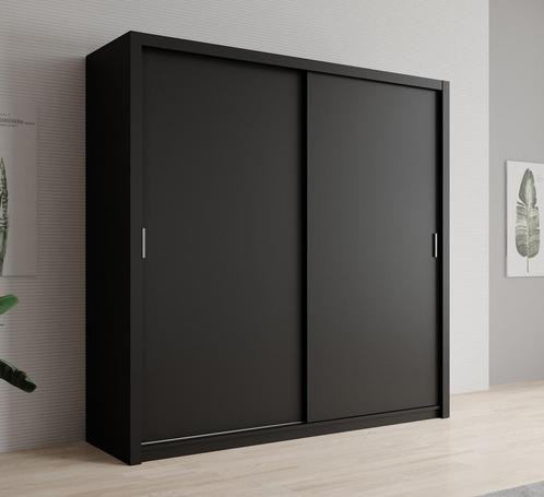 Kledingkast zwart - 220x62x215 - Garderobekast schuifdeuren, Maison & Meubles, Armoires | Autre, Envoi