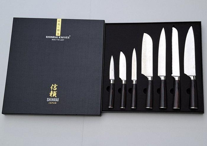Shinrai - 7 Piece professional knives set - Stainless Steel, Antiek en Kunst, Antiek | Keukengerei
