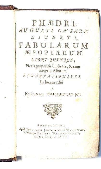 Fedro (Phaedrus) - (AESOPS ILLUSTRATED FABLES) FABULARUM, Antiek en Kunst, Antiek | Boeken en Manuscripten