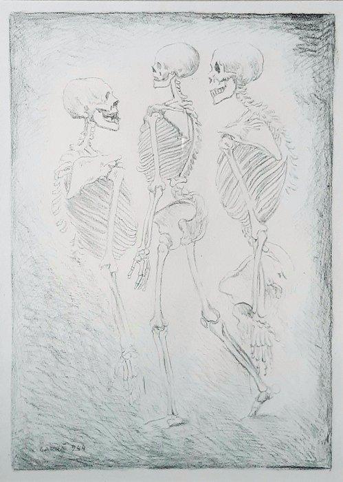 Carlo Carrà - Danza di scheletri, Antiquités & Art, Antiquités | Autres Antiquités