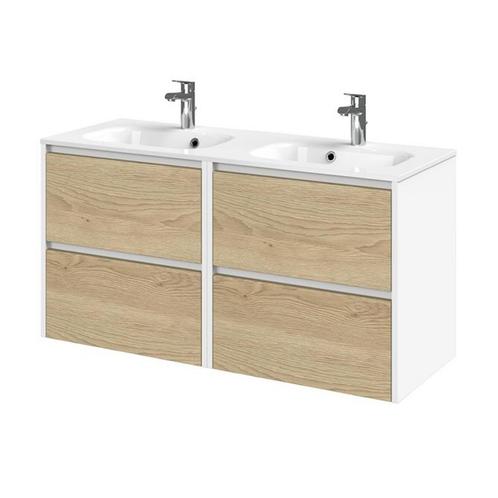 Tiger Reverse Meubelset 120 cm met 4 lades Naturel eik - Mat, Doe-het-zelf en Bouw, Sanitair, Bad, Nieuw, Ophalen of Verzenden