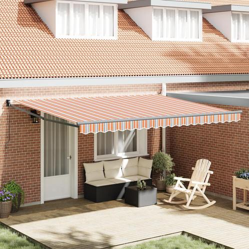 vidaXL Handmatige Uittrekbare Markies Multicolor Streep, Tuin en Terras, Zonneschermen, Nieuw, Verzenden