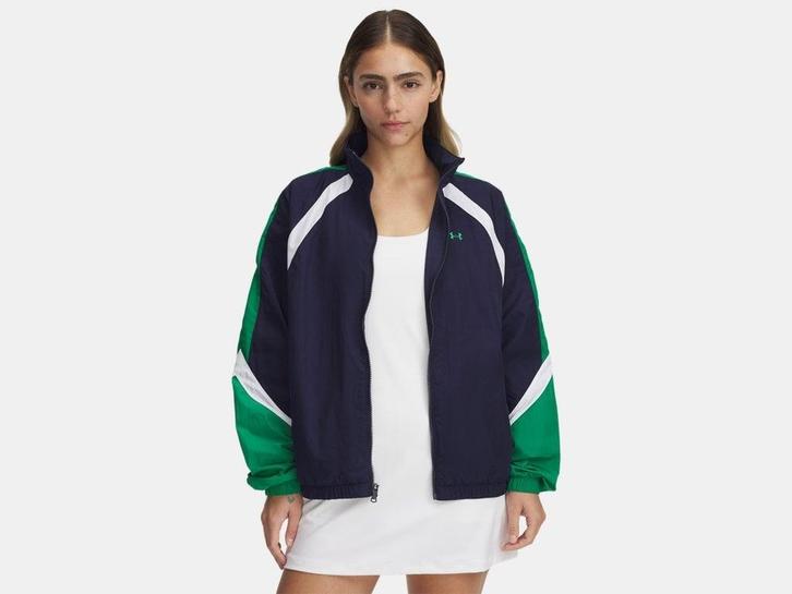 Under Armour Icon Crinkle Track Jacket-BLU - Maat MD, Kleding | Dames, Truien en Vesten, Blauw, Nieuw, Maat 38/40 (M), Ophalen of Verzenden