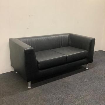 2-zits bank zwart skai leder, (bxd) 145x75 cm, zwart -