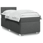 vidaXL Boxspring met matras stof donkergrijs 90x200 cm, Verzenden, Nieuw