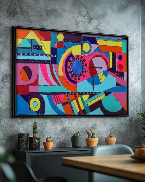 Ksavera - Cubism A1329 - abstract painting on XXL canvas, Antiek en Kunst, Kunst | Schilderijen | Modern