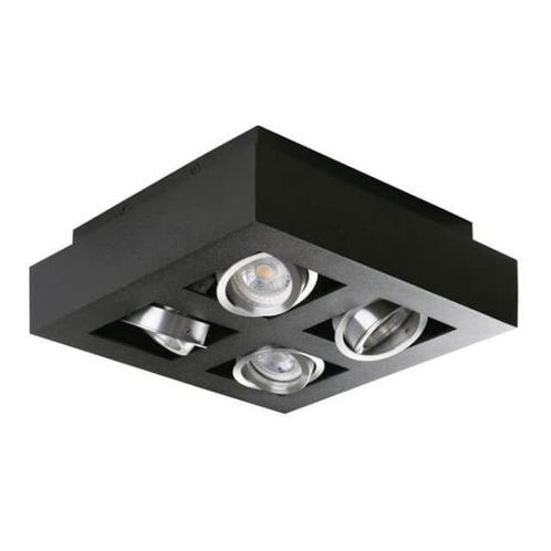 Kanlux - Moderne plafondspot GU10 viervoudig zwart, Huis en Inrichting, Lampen | Plafondlampen, Nieuw, Metaal, Verzenden