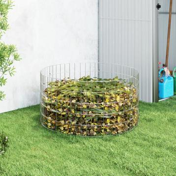 vidaXL Compostbak Ø100x50 cm gegalvaniseerd staal, Verzenden