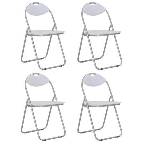 vidaXL Eetkamerstoelen inklapbaar 4 st kunstleer wit, Huis en Inrichting, Stoelen, Nieuw, Verzenden