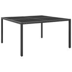 vidaXL Tuintafel 130x130x72 cm staal en glas, Tuin en Terras, Tuintafels, Verzenden, Nieuw