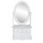 vidaXL Coiffeuse avec miroir pivotant ovale MDF, Maison & Meubles, Tables | Coiffeuses, Verzenden, Neuf