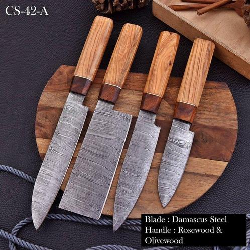 Keukenmes - Chefs knife - Handgemaakt gevouwen staal,, Antiek en Kunst, Antiek | Keukengerei