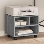 vidaXL Printerkastje met wielen 41x32x34,5 cm grijs sonoma, Verzenden, Nieuw