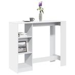 vidaXL Table de bar et étagère blanc 124x46x103,5 cm, Maison & Meubles, Verzenden, Neuf