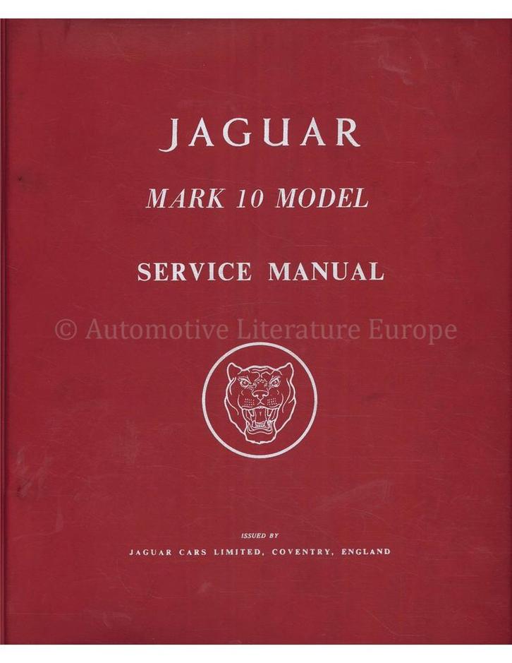 1960 JAGUAR MARK 10 WERKPLAATSHANDBOEK ENGELS, Autos : Divers, Modes d'emploi & Notices d'utilisation