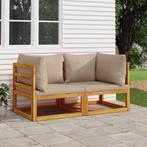 vidaXL Hoekbanken 2 st sectioneel met taupe kussens massief, Tuin en Terras, Tuinsets en Loungesets, Verzenden, Nieuw