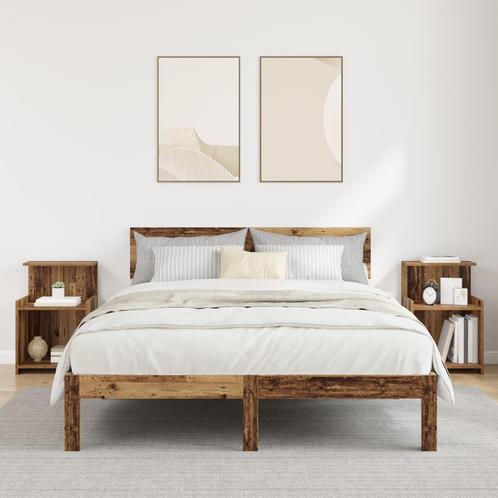 vidaXL Nachtkastjes - 2 Pack - Oud Hout - 40 x 35 x 60 cm -, Huis en Inrichting, Slaapkamer | Nachtkastjes, Nieuw, Verzenden