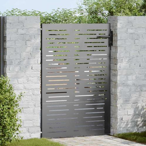vidaXL Tuinpoort met slot Zwart 105 x 150 cm Poedercoated, Tuin en Terras, Tuinpoorten, Nieuw, Verzenden