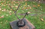 sculptuur, de trekvogels - 43 cm - brons marmer, Antiek en Kunst