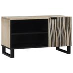 vidaXL TV-kast Wit en Zwart 80 x 33 x 46 cm, Huis en Inrichting, Kasten |Televisiemeubels, Verzenden, Nieuw
