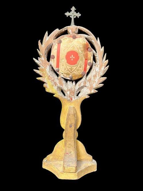 Reliekhouder - Glas, Hout, Textiel, Zilver - 1850-1900 -, Antiek en Kunst, Kunst | Niet-Westerse kunst