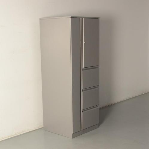 Officenow lockerkast met 3 laden, aluminium, 163 x 59,5 cm, Maison & Meubles, Armoires | Armoires à porte coulissante & Armoires à archives