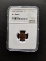 France. Napoléon III. 1 Centime 1862-A, Paris - NGC MS64