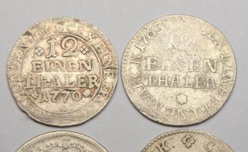 Duitsland. Lot of 4 coins: 1/12 Thaler (taler) 1735, 1763, beschikbaar voor biedingen